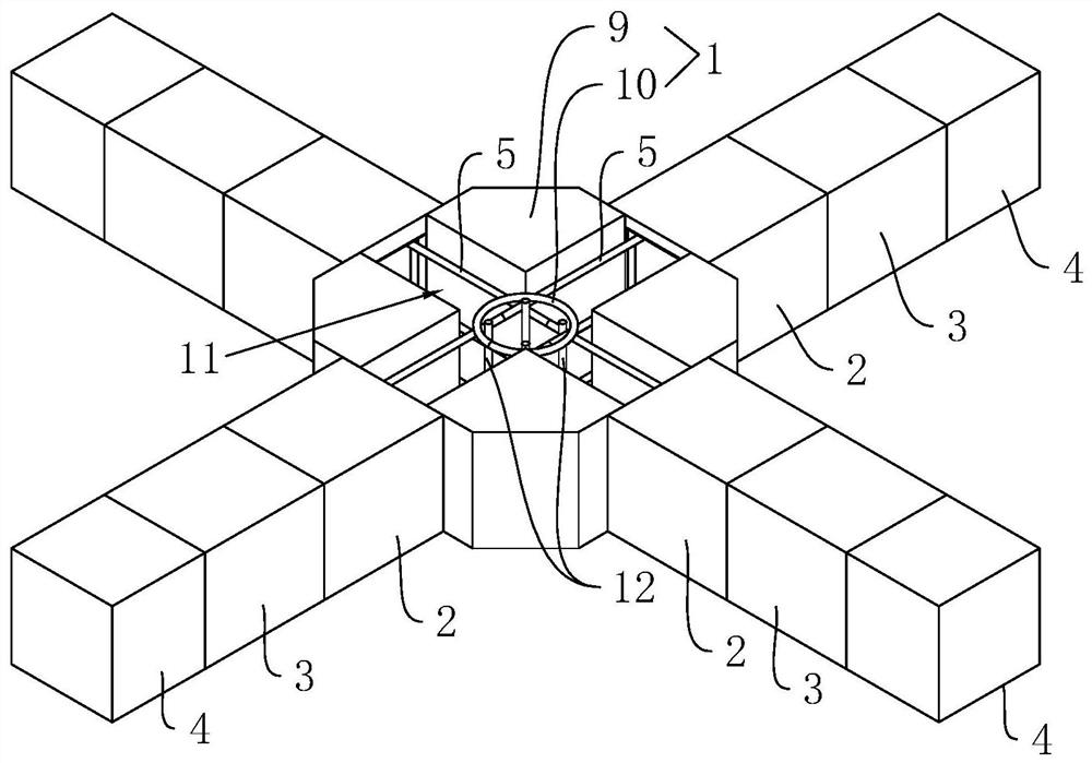 A prefabricated cross beam and its construction method