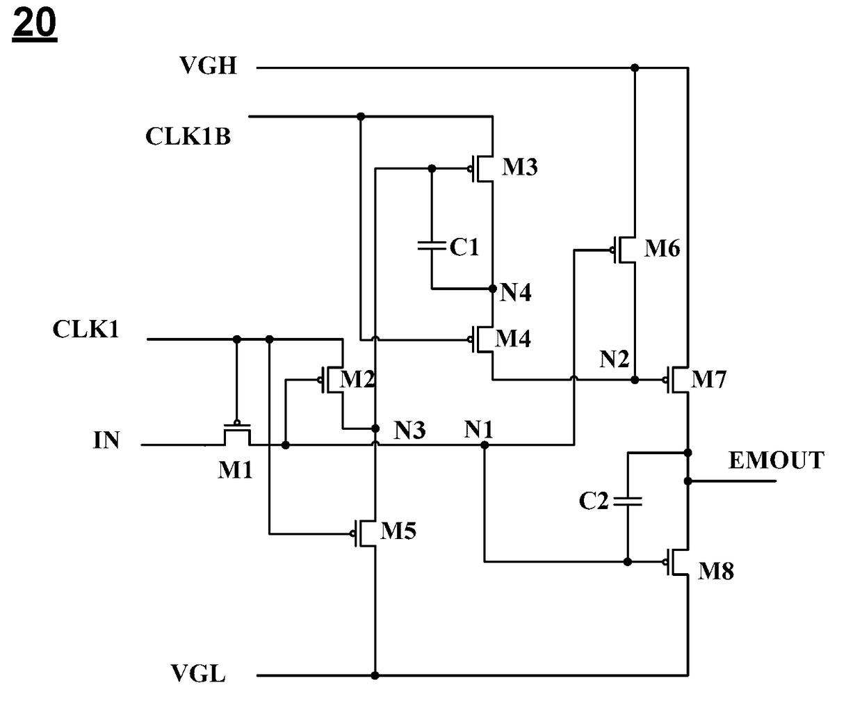 Gip circuit and driving method therefor, and flat panel display device