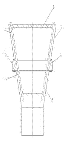 Scraper type anti-blocking discharging bin