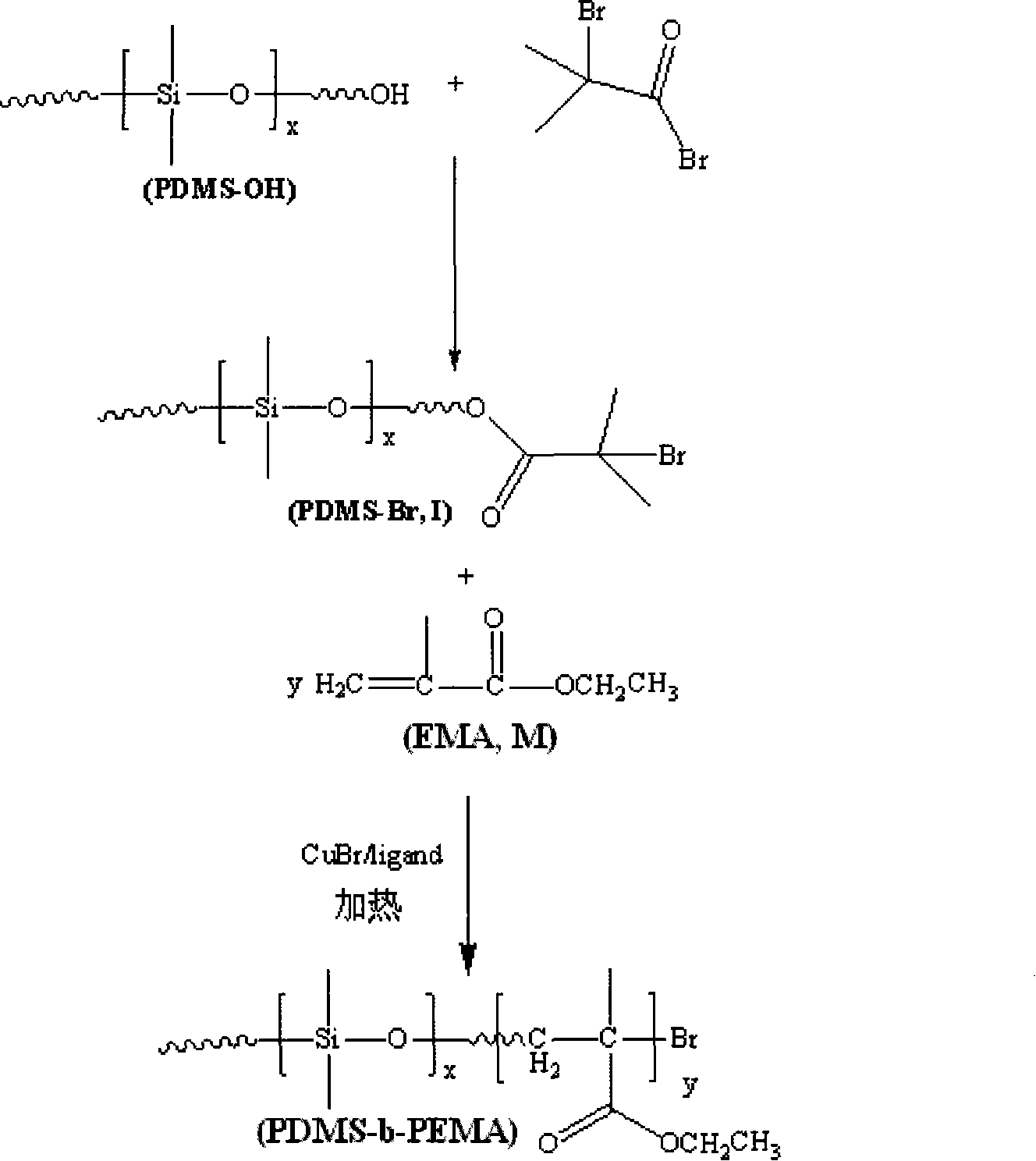 Method for synthesizing organic silicon di-block copolymers