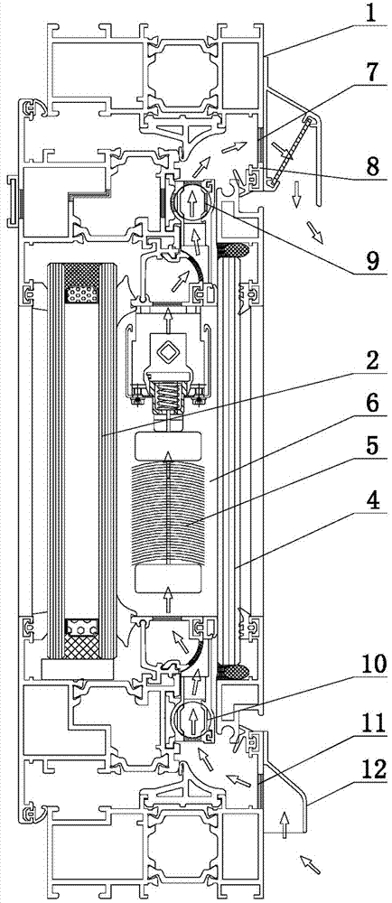 Ventilating heat-insulating glass window