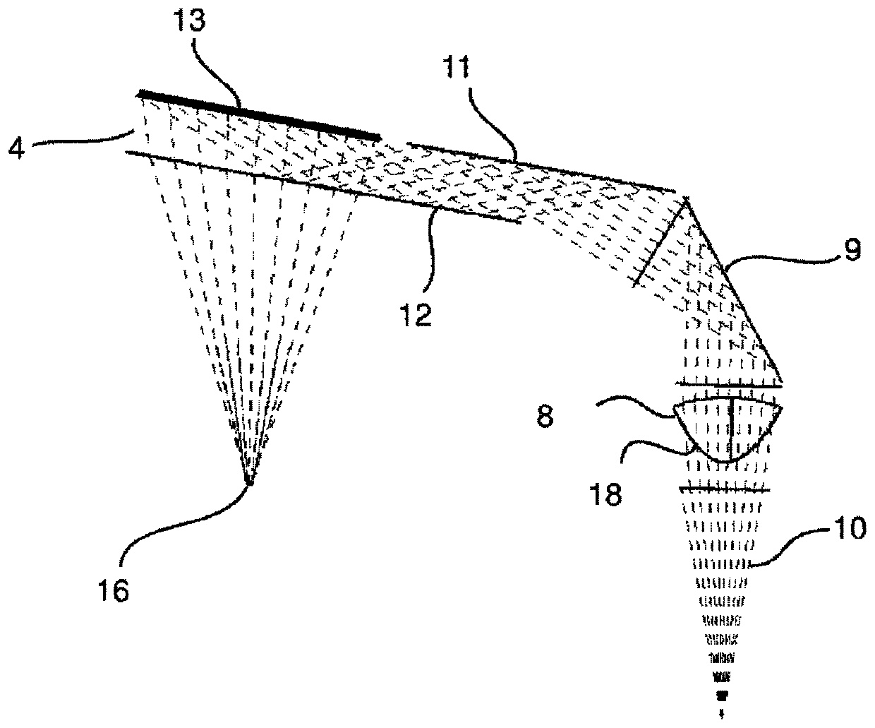 Apparatus for supplying energy to and/or communicating with eye implant by means of illumination radiation