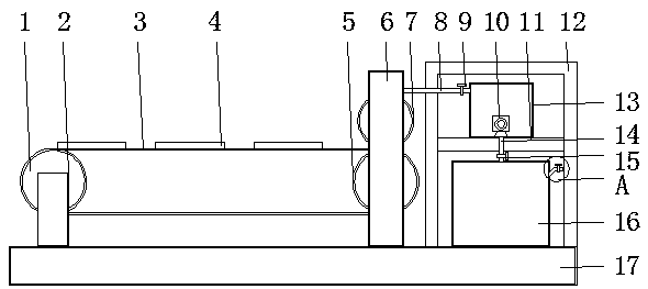 Glue filling device for manufacturing color printing equipment cleaning board