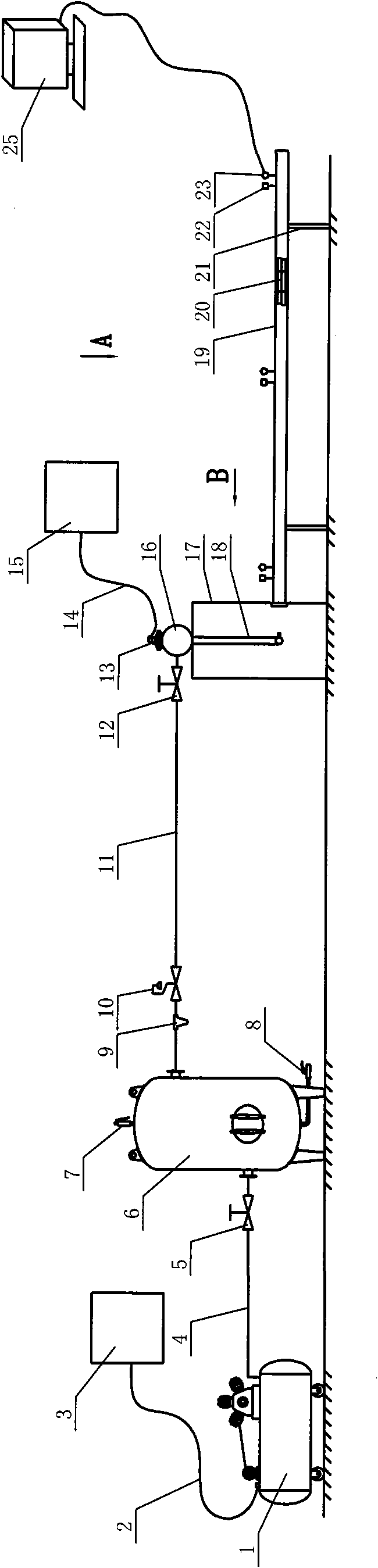 Sack-duster pulse blowing test device and test method thereof