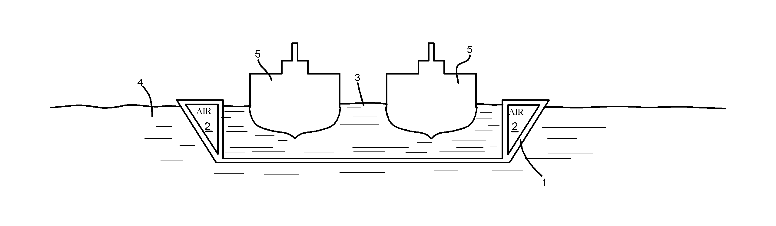 Floating canal system for seas with tendency to freeze