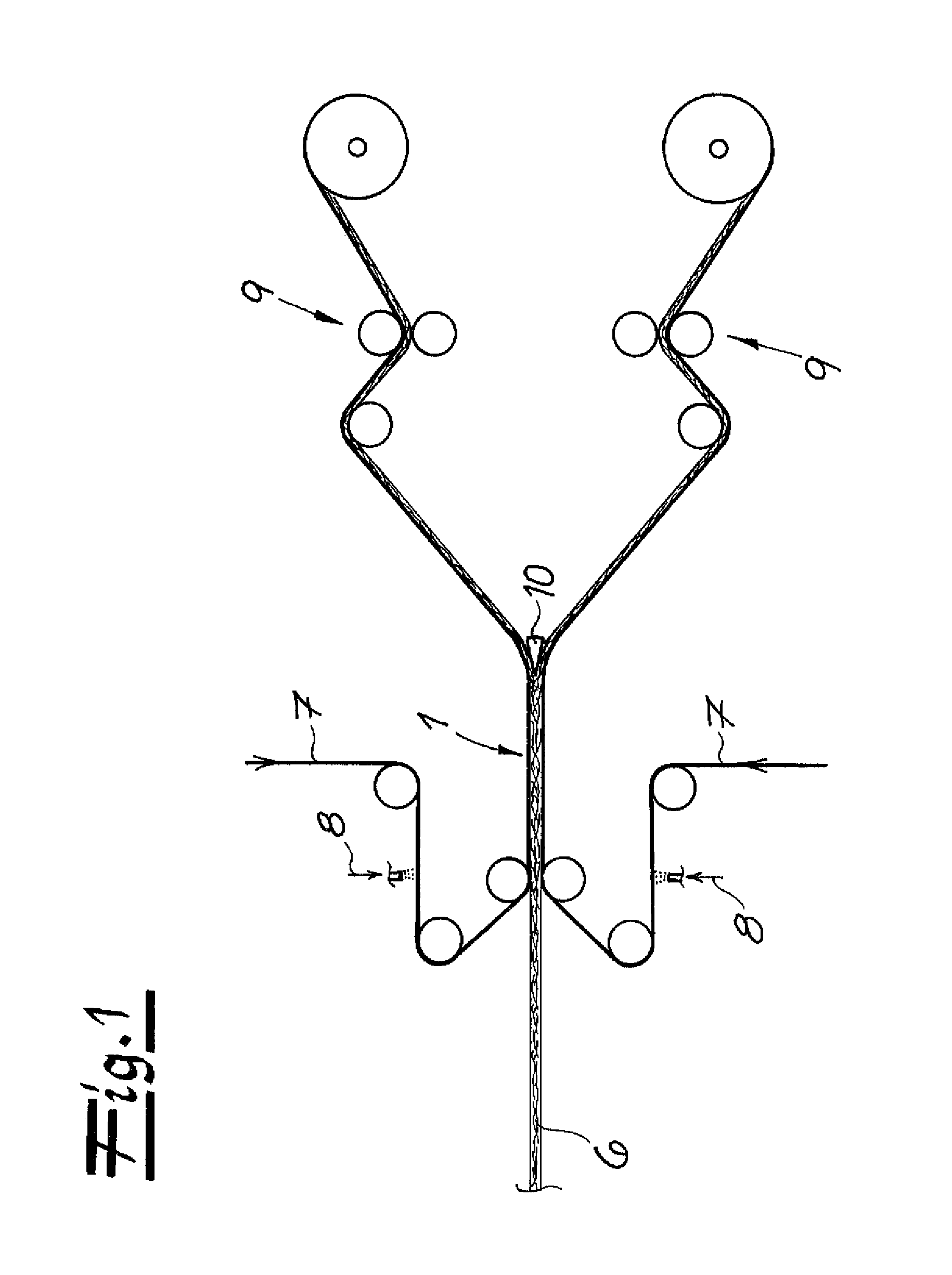 Method for the production of an elastic composite material with a textile surface