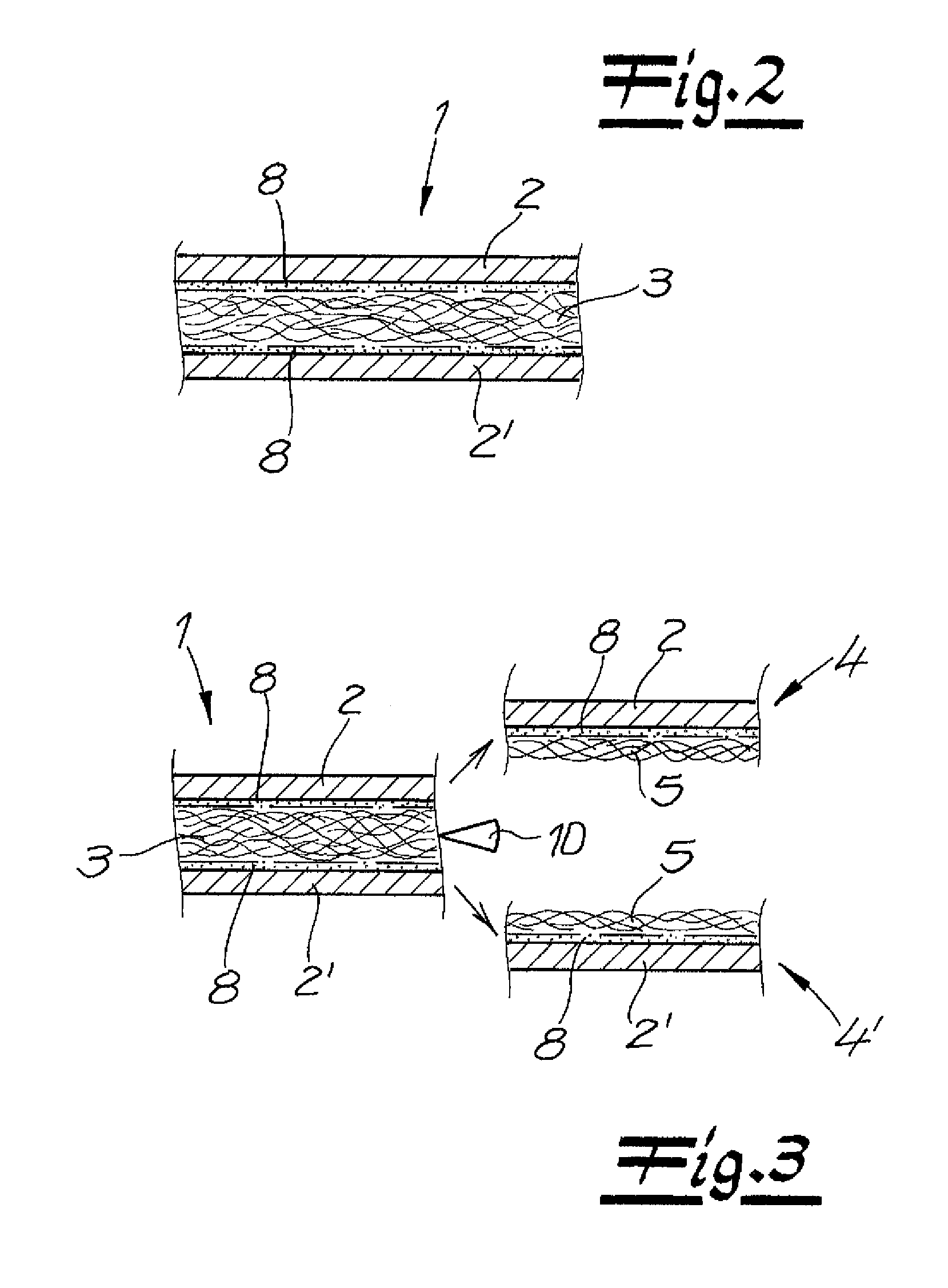 Method for the production of an elastic composite material with a textile surface