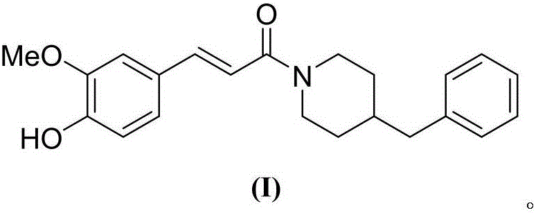 N-(4-benzylpiperidyl)-feruloylagmatine compound, preparation method and application thereof