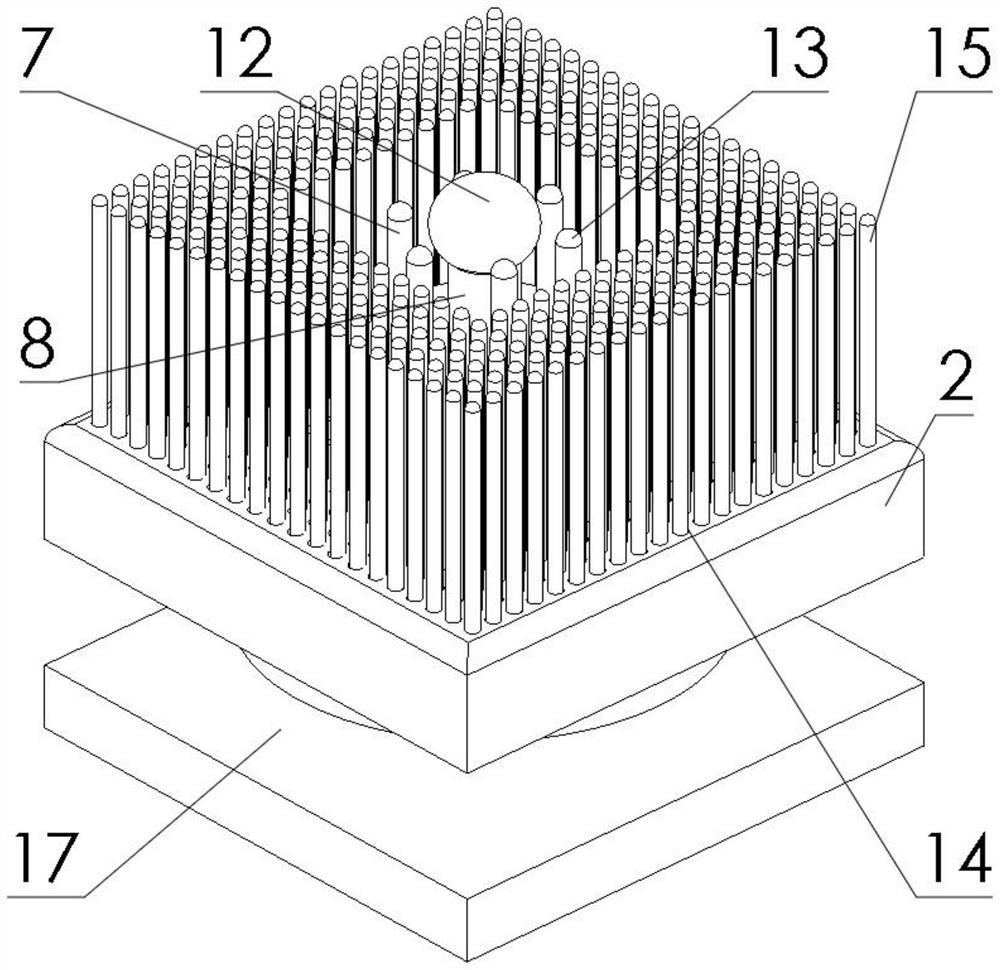 Cluster ejector pin system for semiconductor packaging die bonding