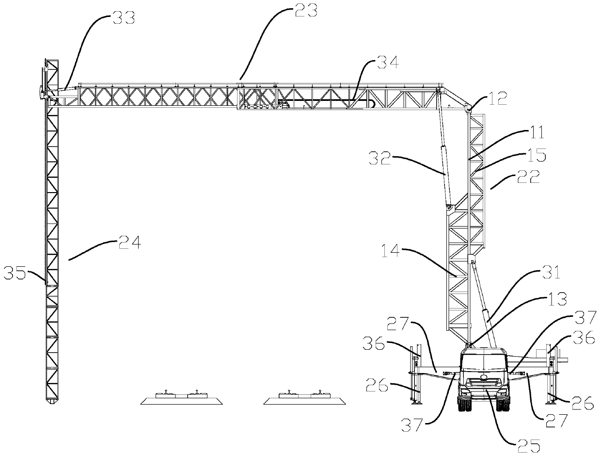 Truss tower and spanning construction protection equipment comprising same