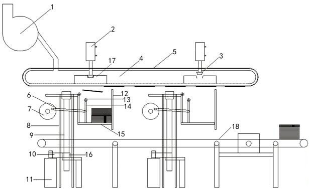 Lead-acid storage battery high-speed continuously-coated polar plate collecting device