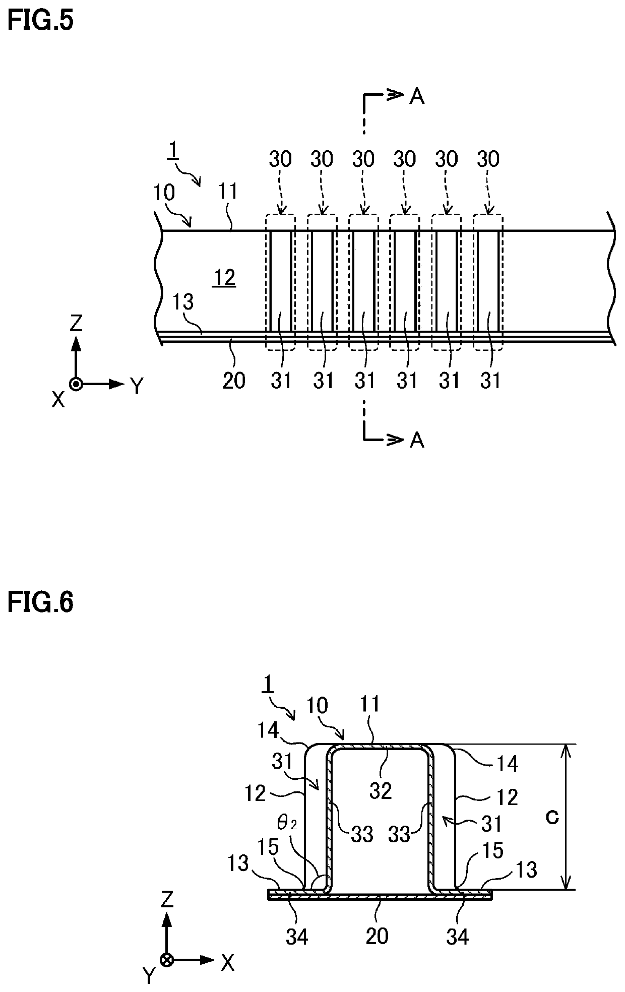 Automotive frame member and electric vehicle