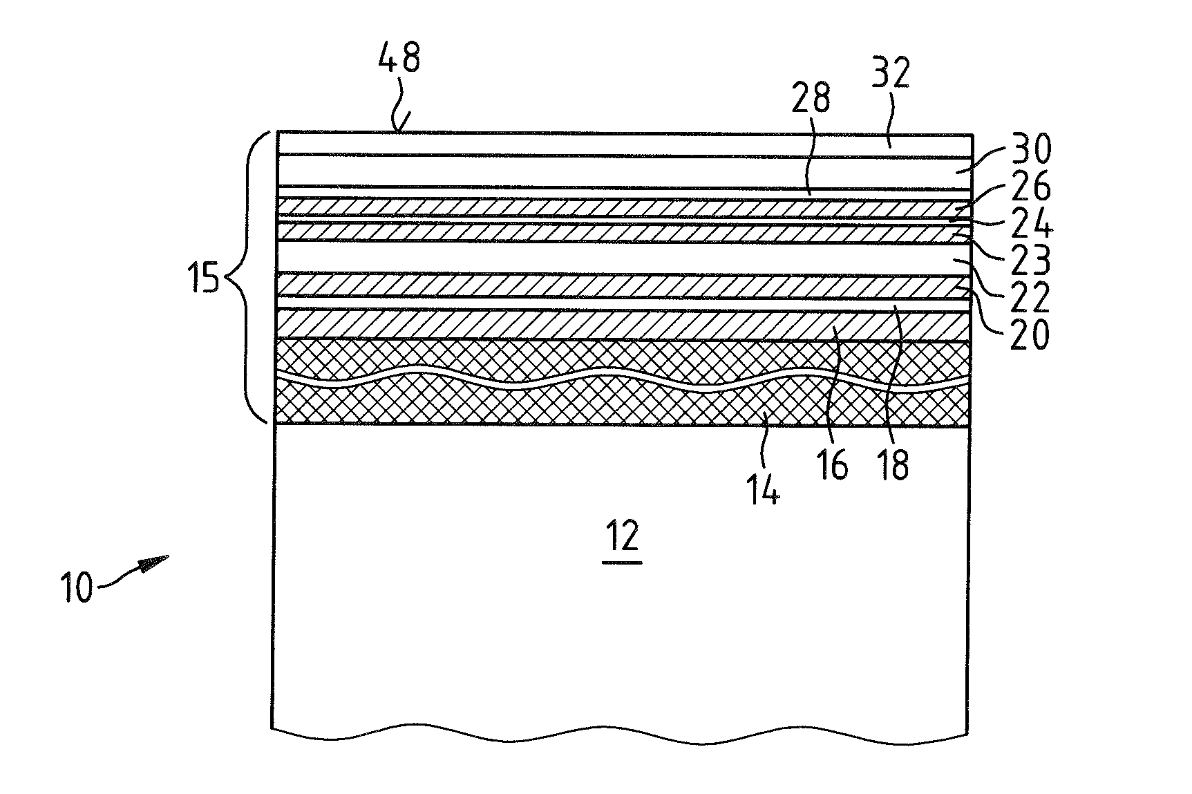 Optical element having a coating of high diffusivity