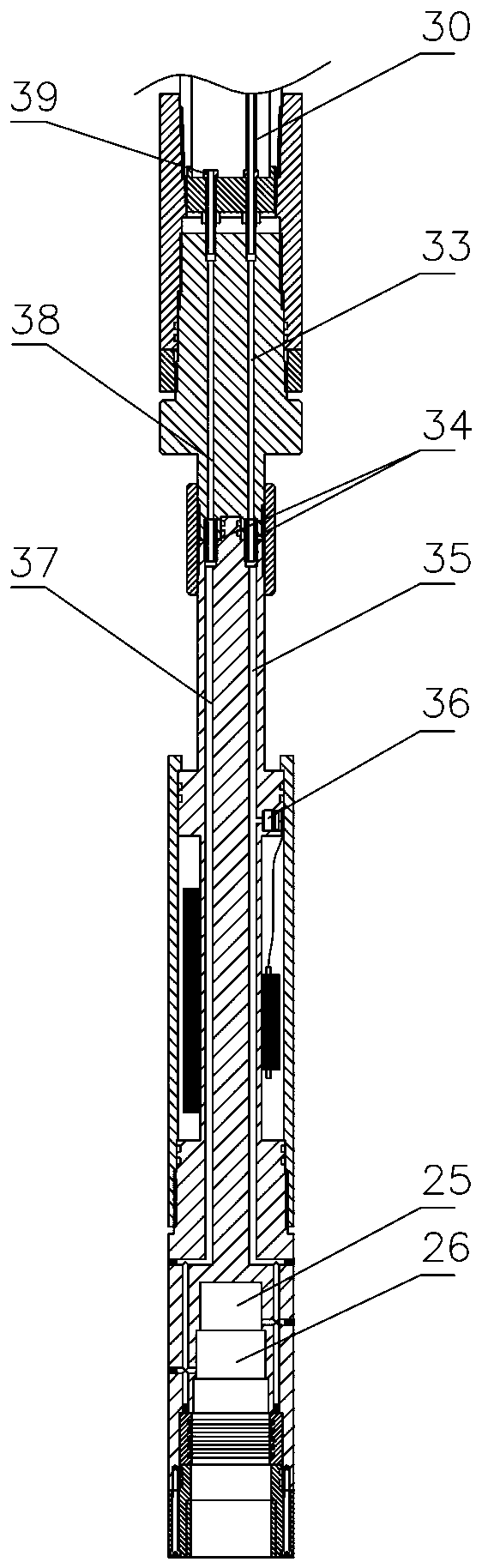 Liquid oil cavity device for underground electric control hydraulic drive dual-way power device