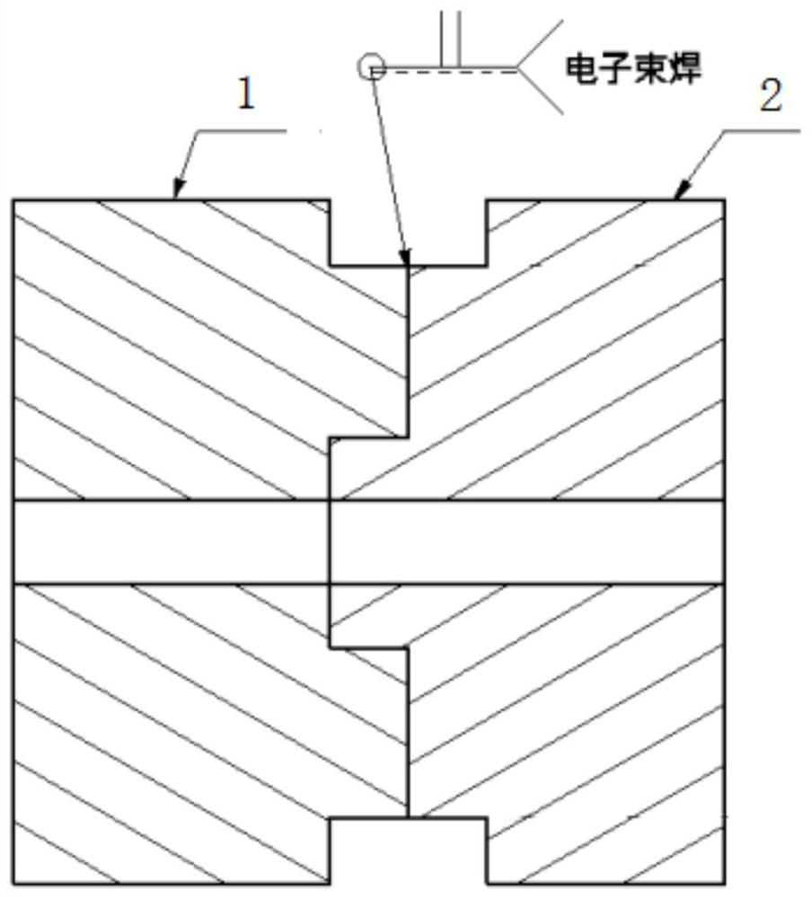 Hollow oxygen-free copper rod vacuum electron beam welding method, current lead and nuclear fusion device