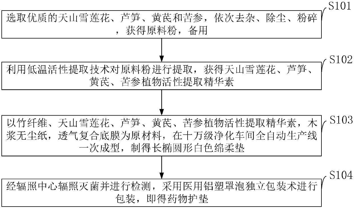 Drug panty liner and preparation method thereof