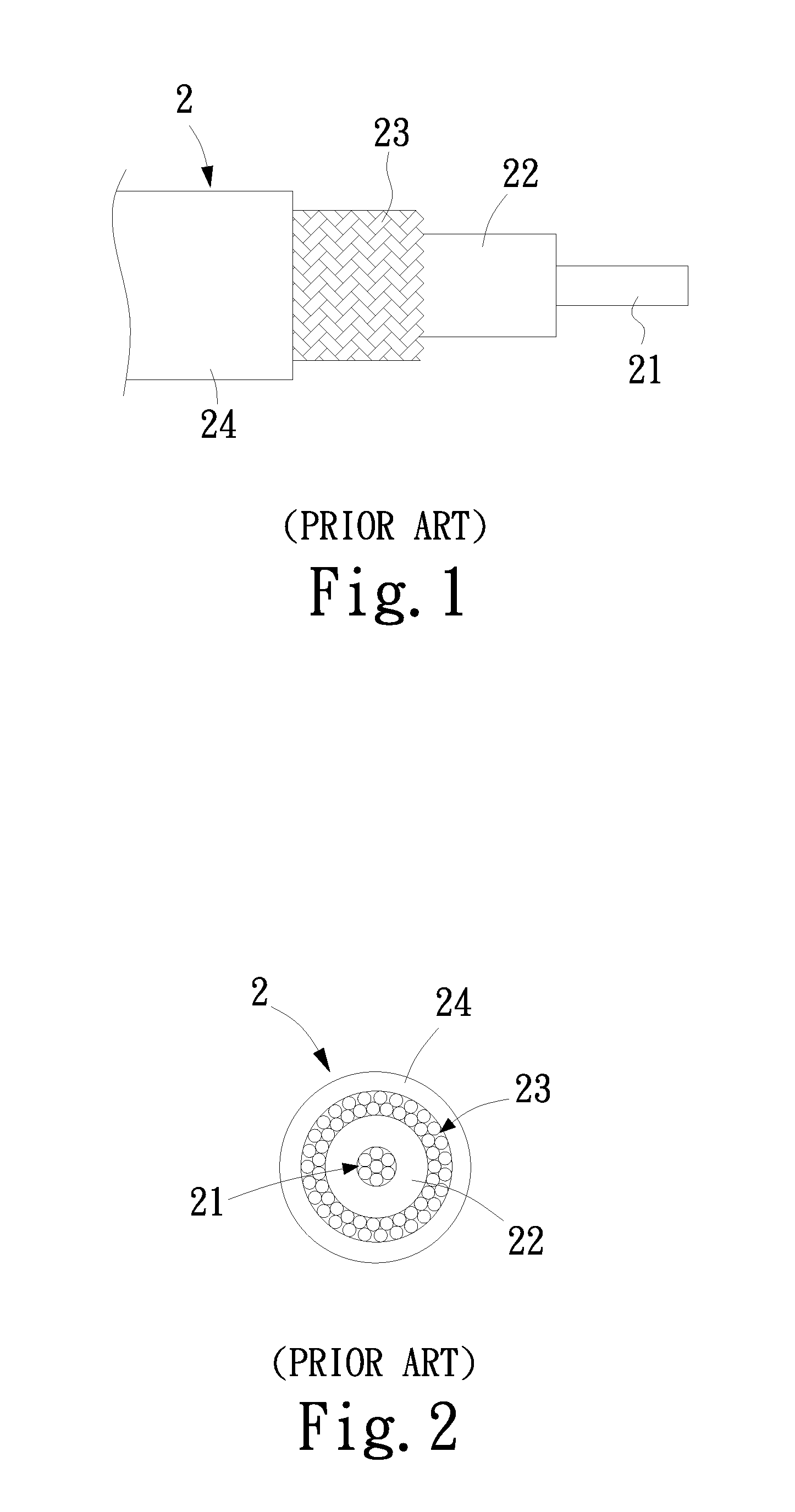Coaxial cable structure with extruded shielding layer