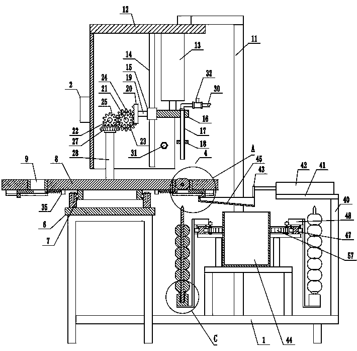 Haw coring and stringing device for preparing sugar-coated haws on a stick