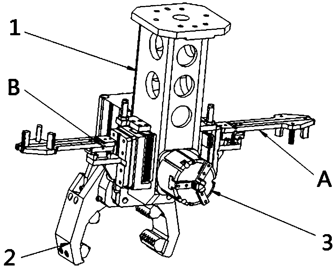 Automatic embedding fixture for cylinder sleeves of universal double-cylinder body die-casting mold