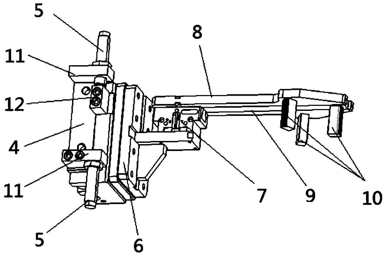 Automatic embedding fixture for cylinder sleeves of universal double-cylinder body die-casting mold