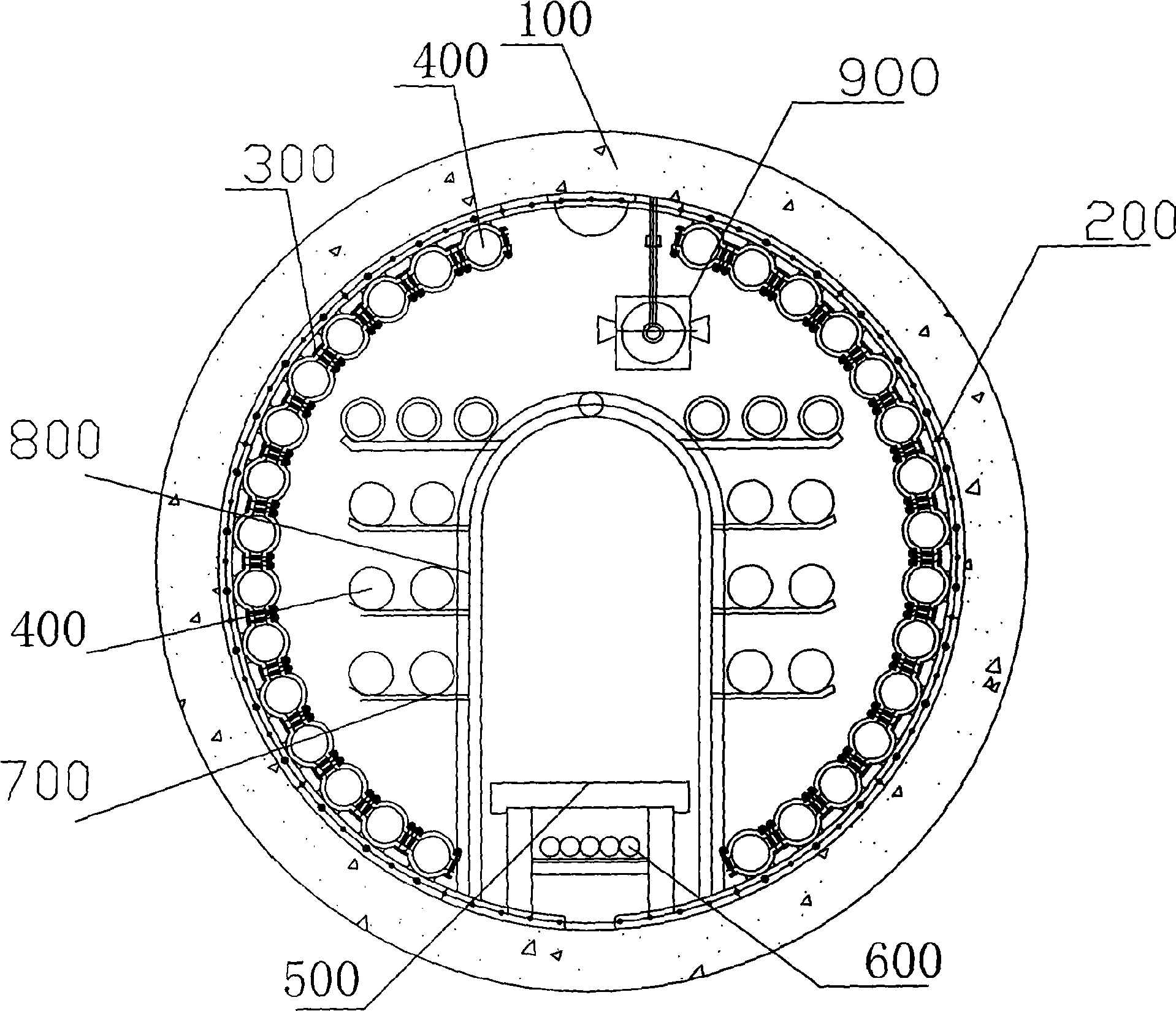 Tunnel ring-shaped deployment for electric cable with large cross-section