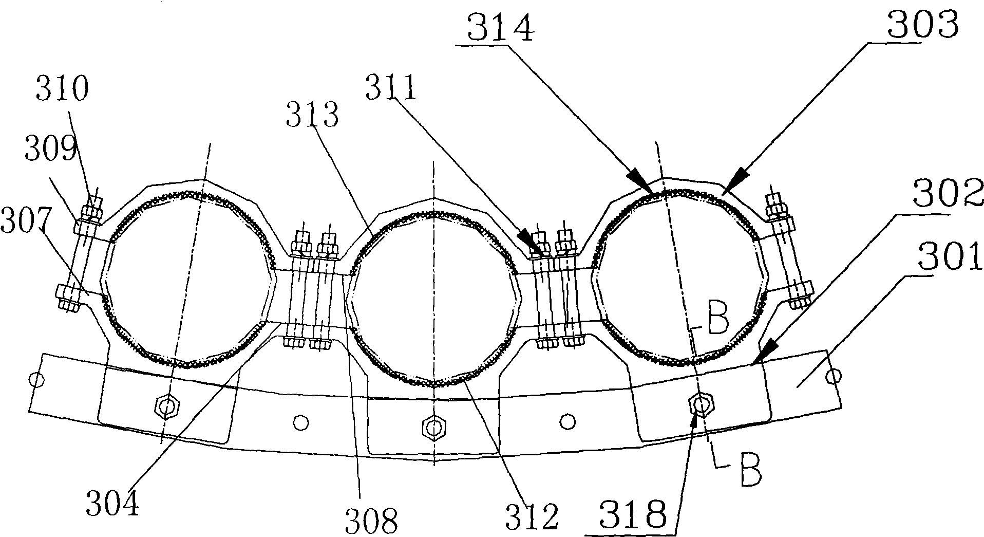 Tunnel ring-shaped deployment for electric cable with large cross-section