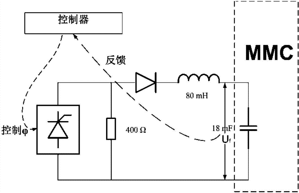 Energy replenishing power supply system and control method thereof for MMC valve