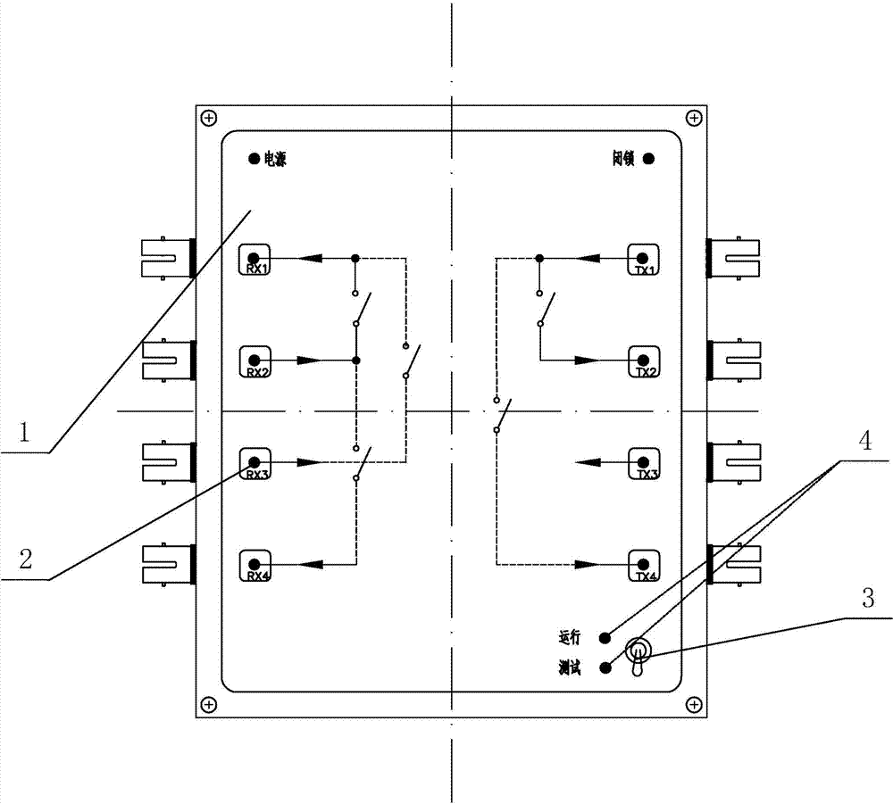 Work method of optical path switching interface mechanism used for test of relay protection device