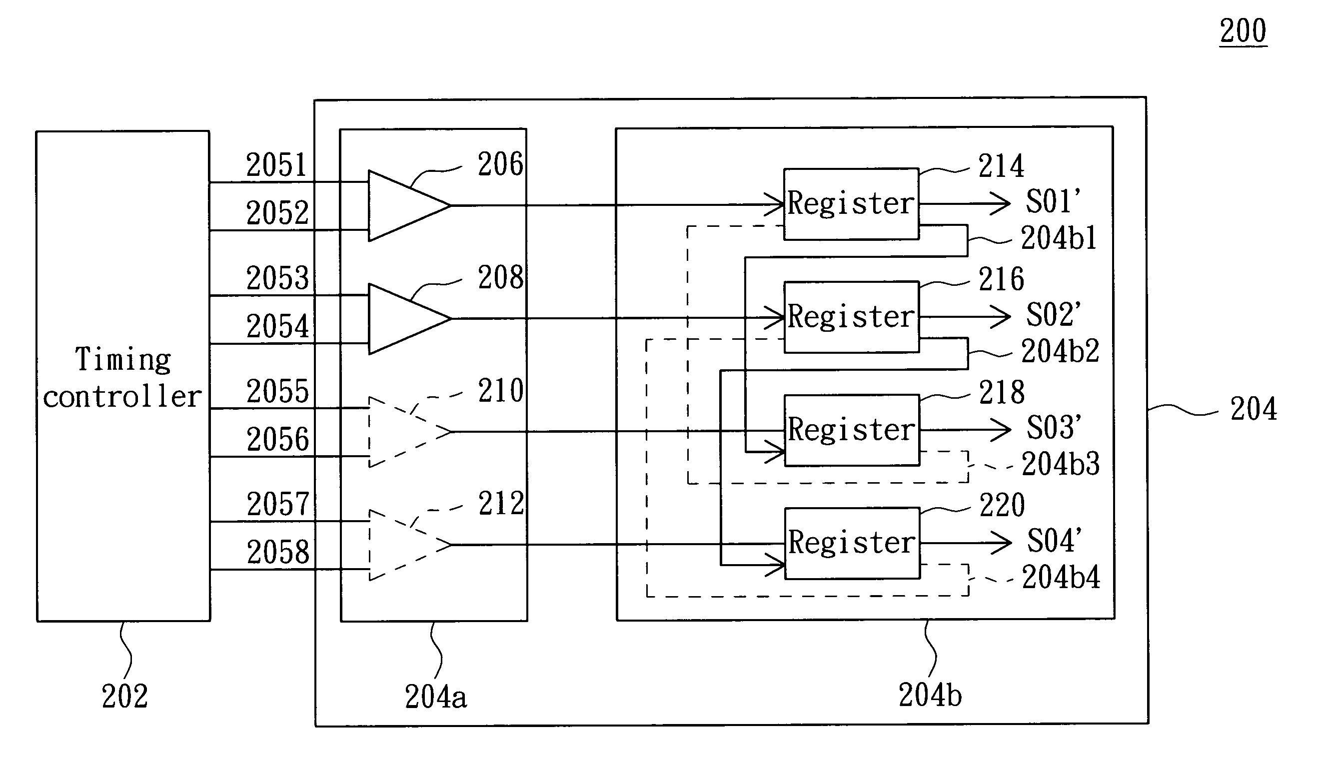 LCD with source driver and data transmitting method thereof