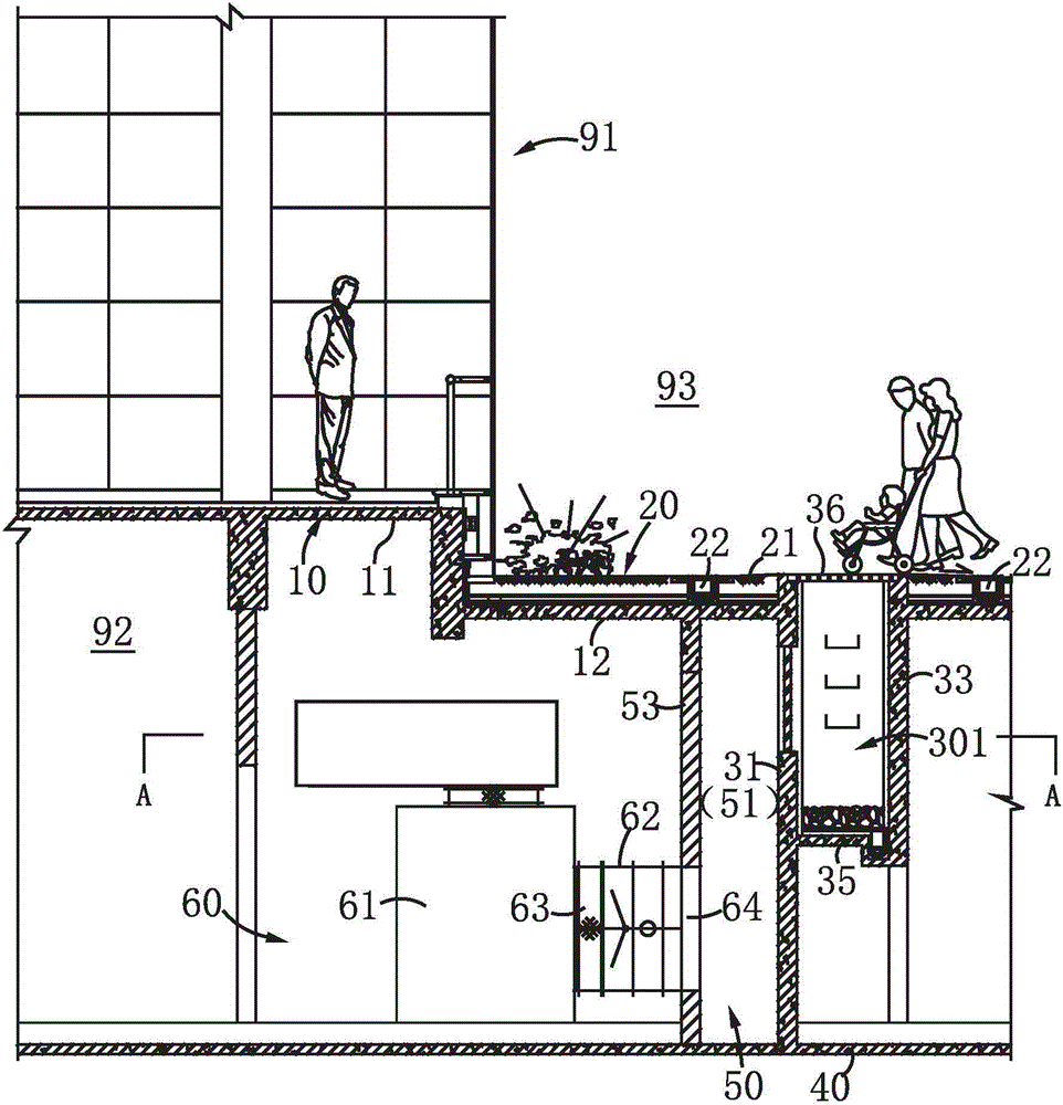 Landscape air shaft and building