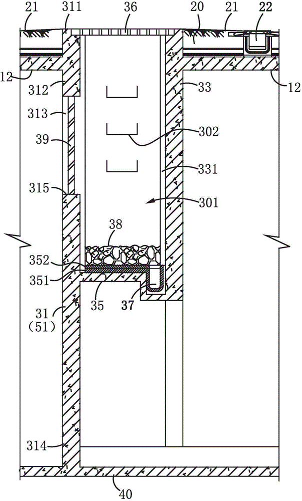 Landscape air shaft and building