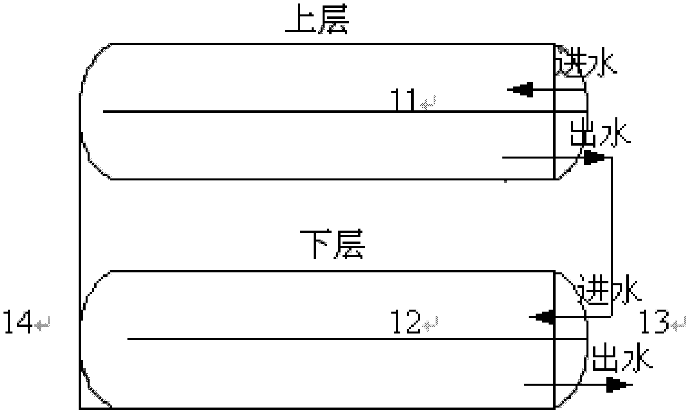 Combined device for deeply purifying tail water of urban sewage treatment plant and operation method