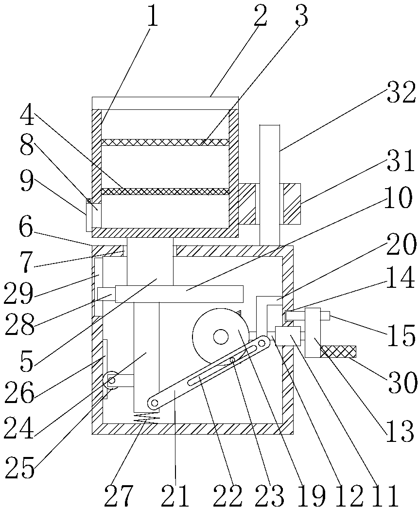 Concrete raw material screening device