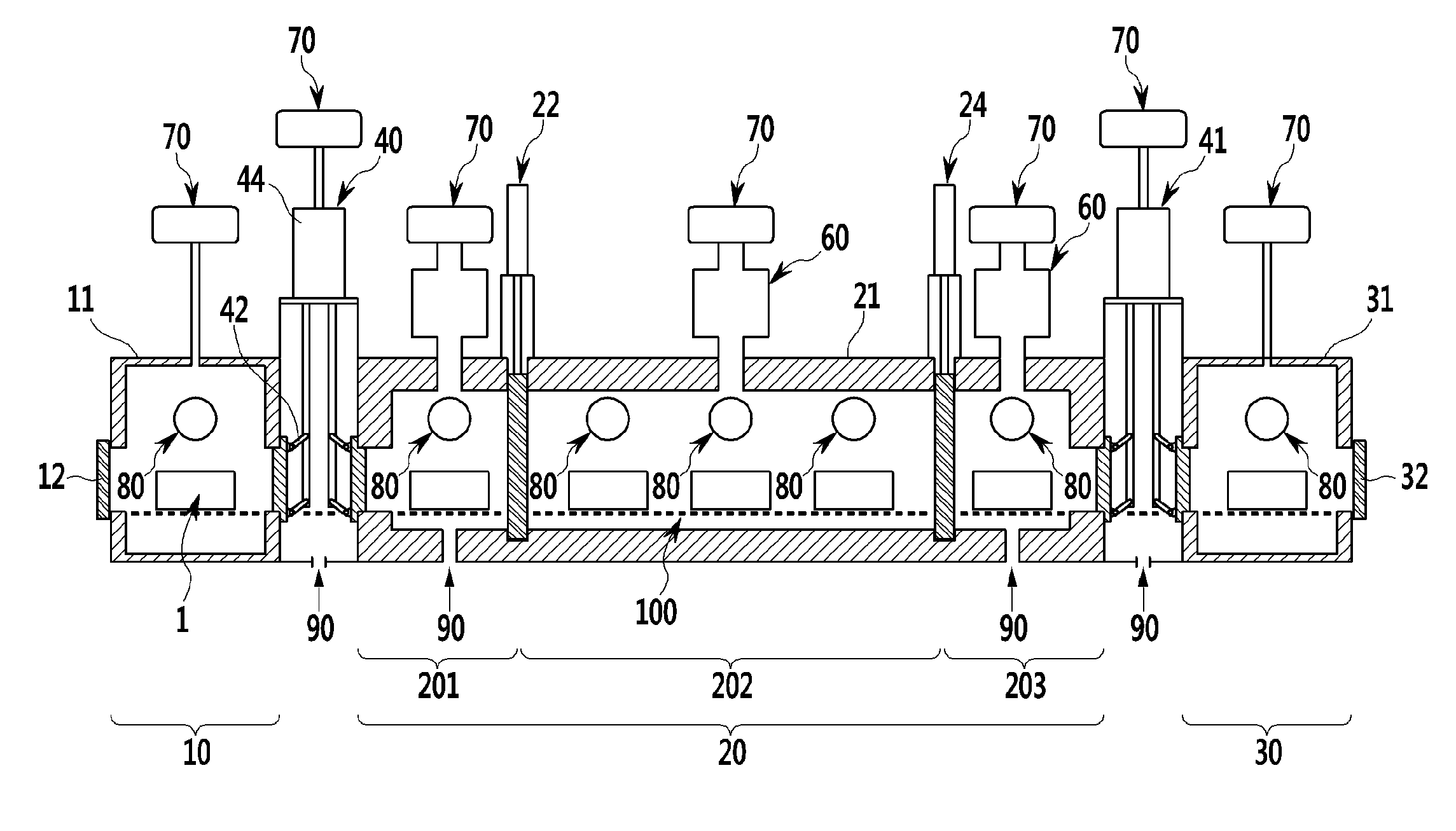 Thermal reduction apparatus for metal production, gate device, condensing system, and control method thereof
