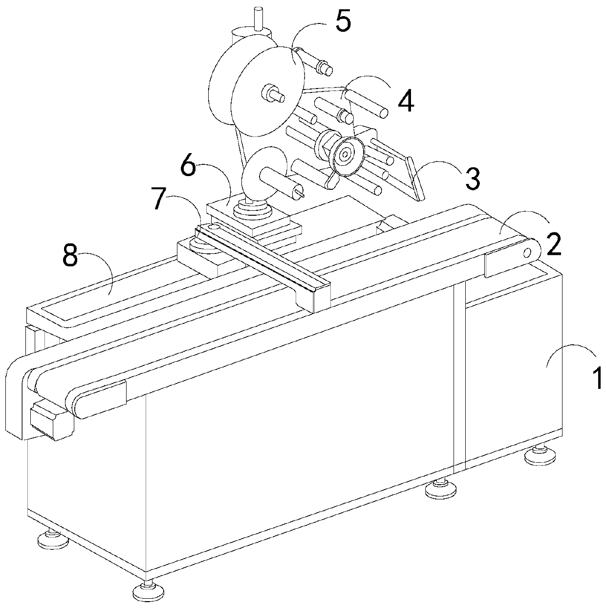 Automatic labeling machine for food production