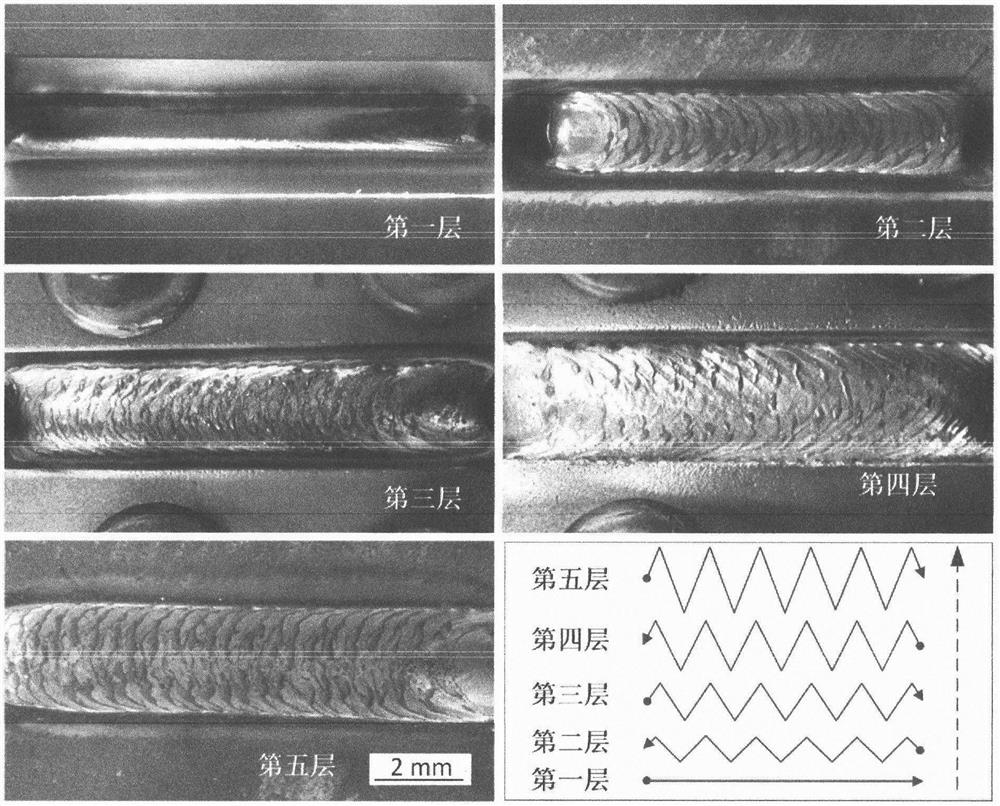 Pulse MIG swing welding process for nickel-based alloy die steel thick plate