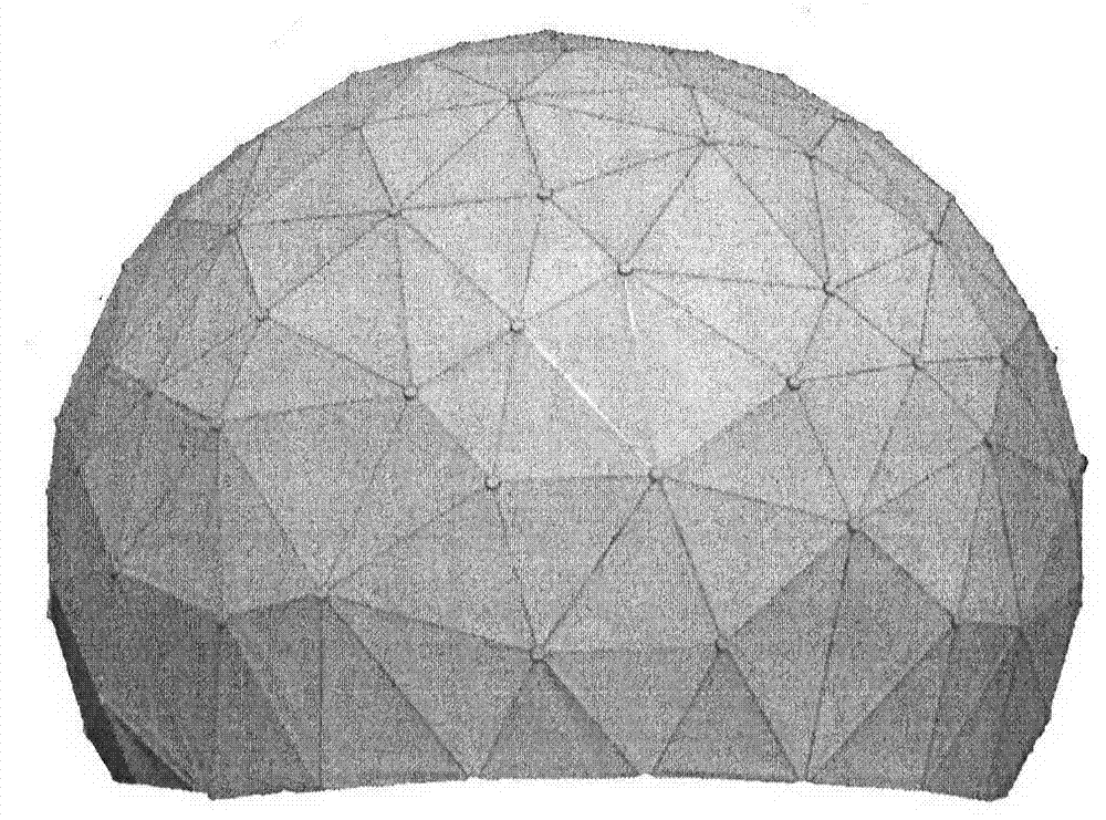 Method for quickly establishing spherical antenna cover with metal latticed shell structure