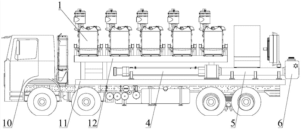 Fracturing truck and drive conveying system thereof