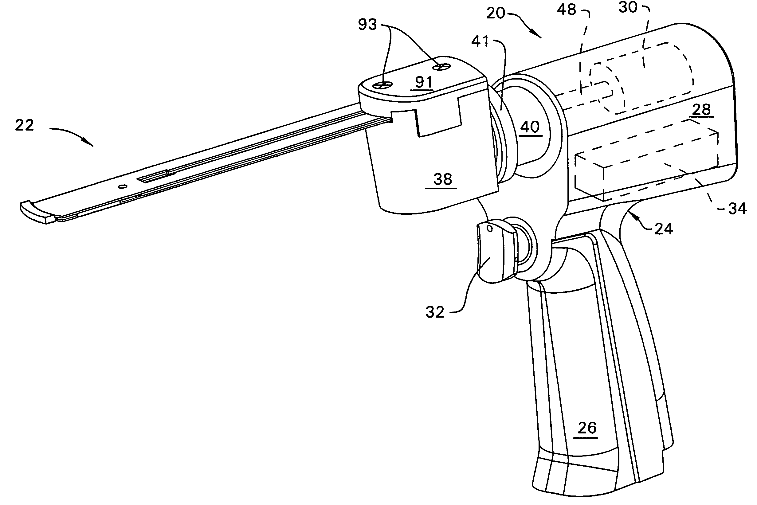 Surgical sagittal saw including a handpiece and a removable blade assembly, the blade assembly including a guide bar, a blade head capable of oscillatory movement and a drive rod for actuating the blade head