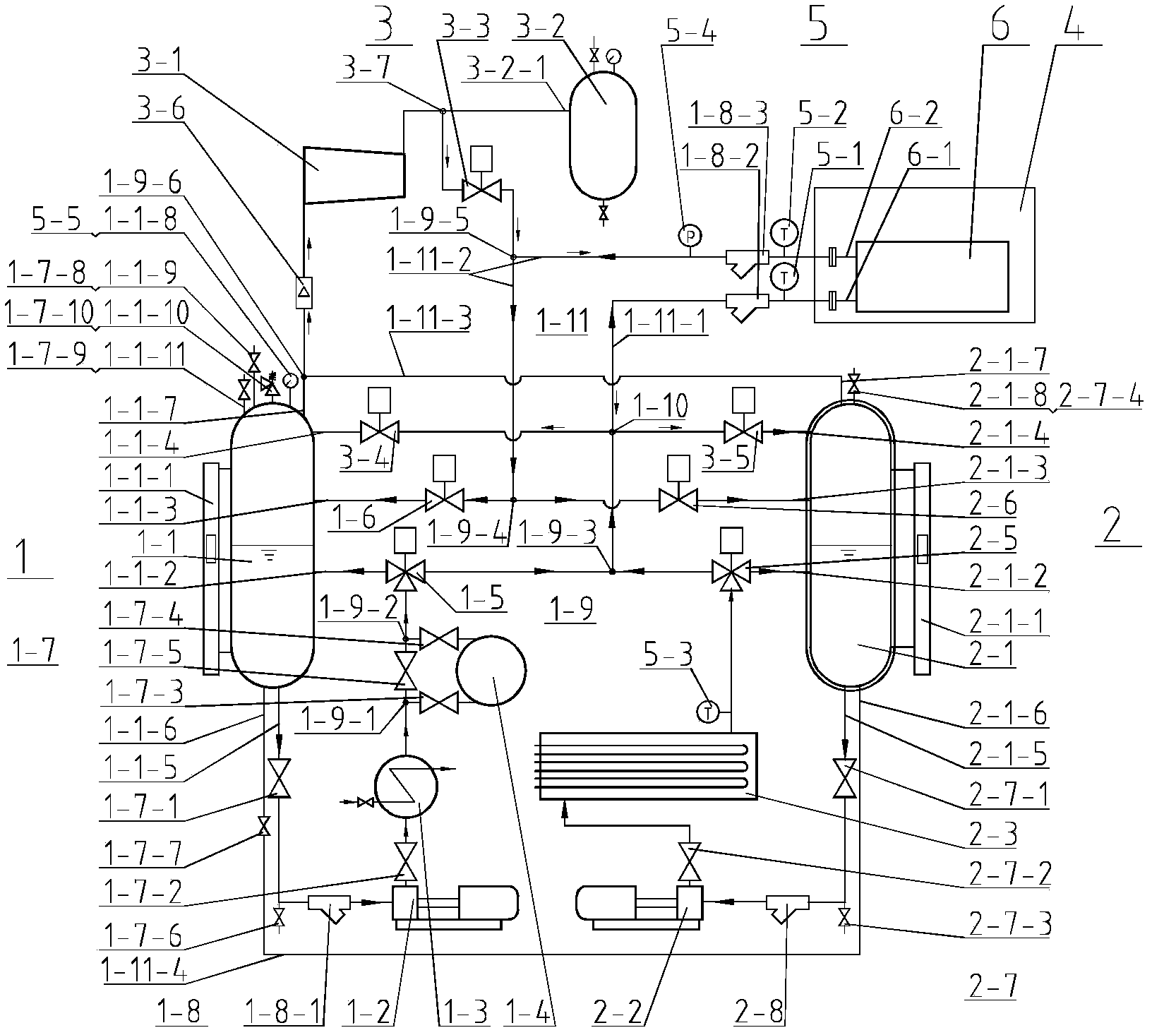 A heat exchanger cold and heat cycle fatigue test device