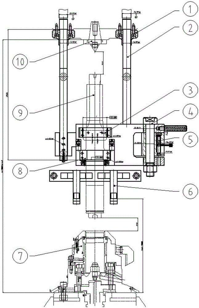 Simple hinge type manual feeding and discharging device for shaft hobbing