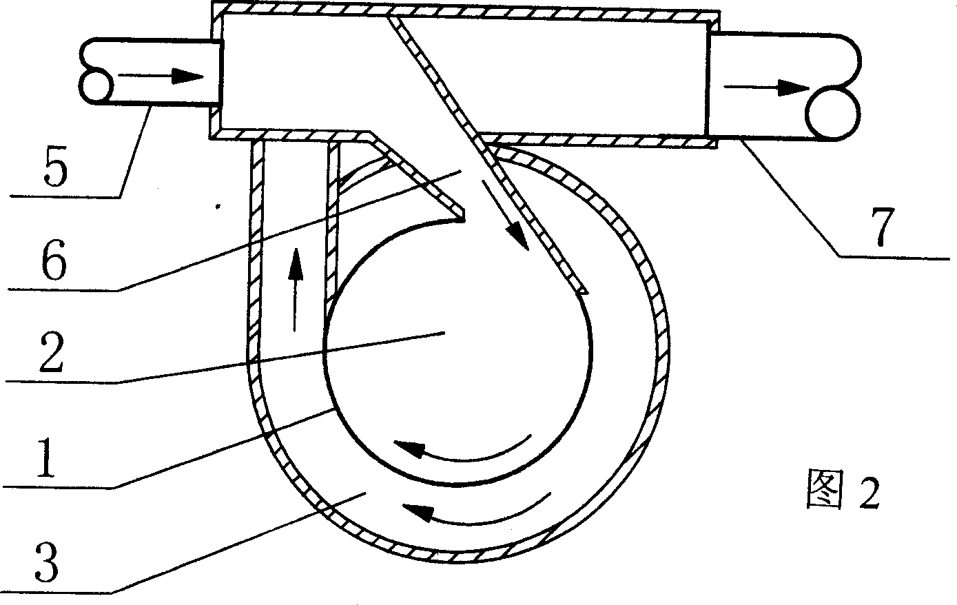 Cross current swirl type solid-liquid separation device