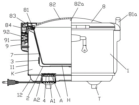 Slow cooker with aluminized inner container