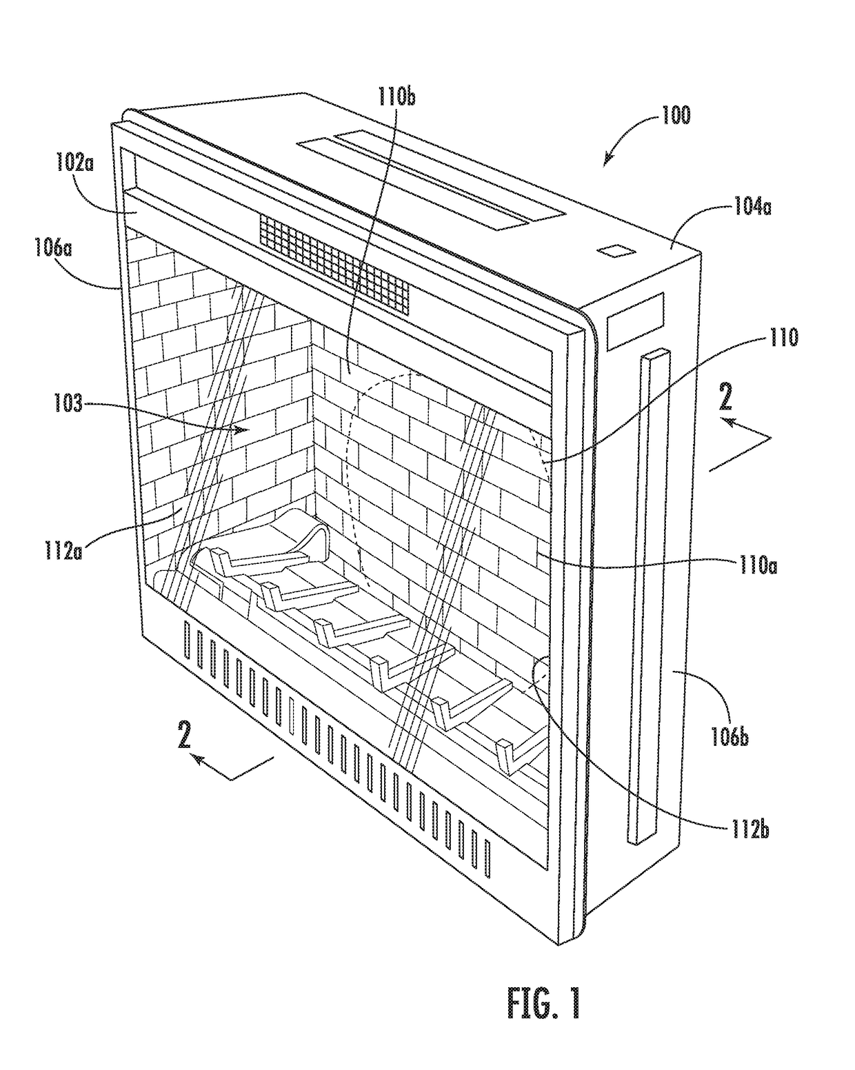 Flame simulating assembly for simulated fireplaces including an integrated flame screen and ember bed