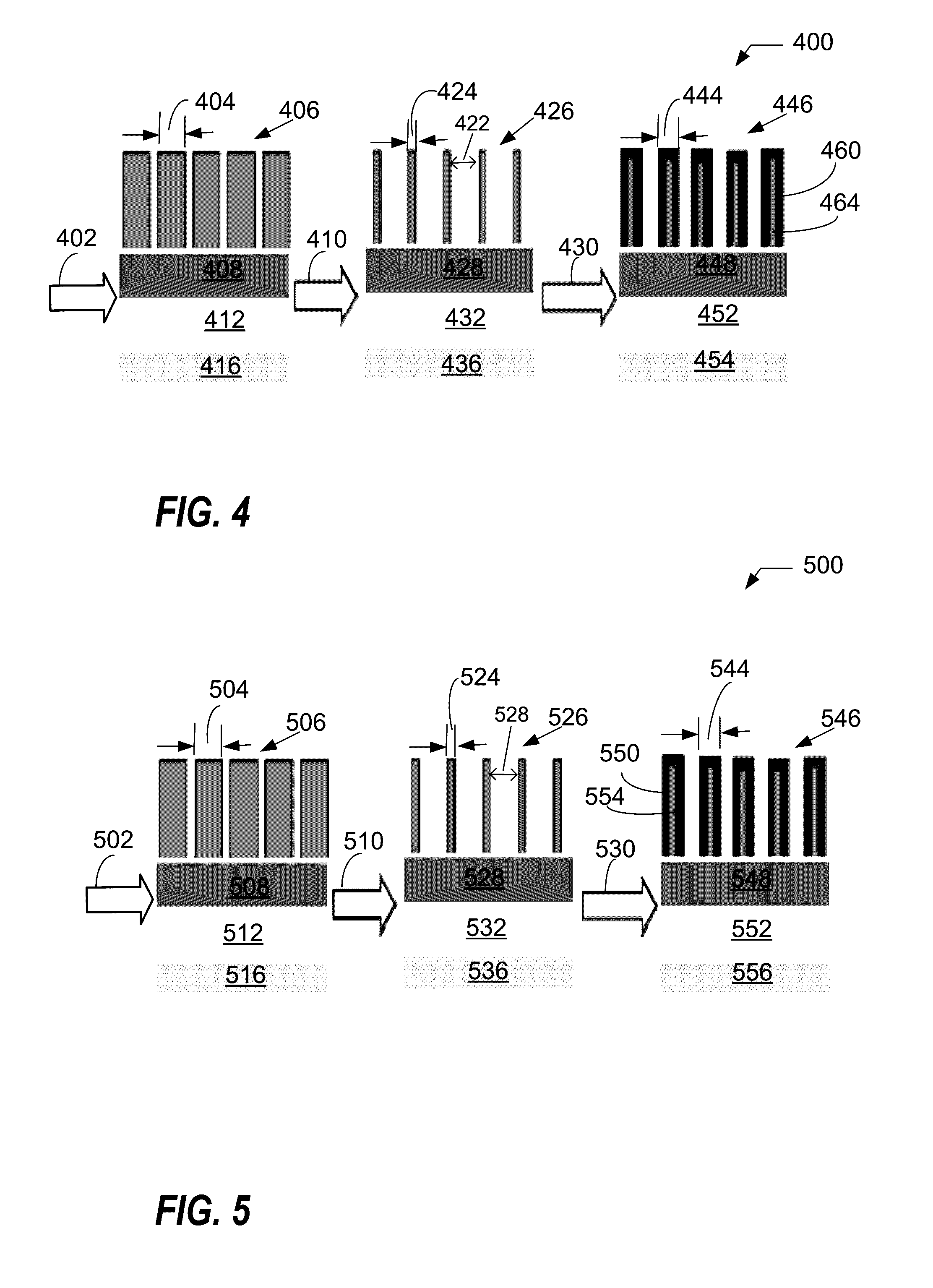 Extreme ultra-violet sensitivity reduction using shrink and growth method