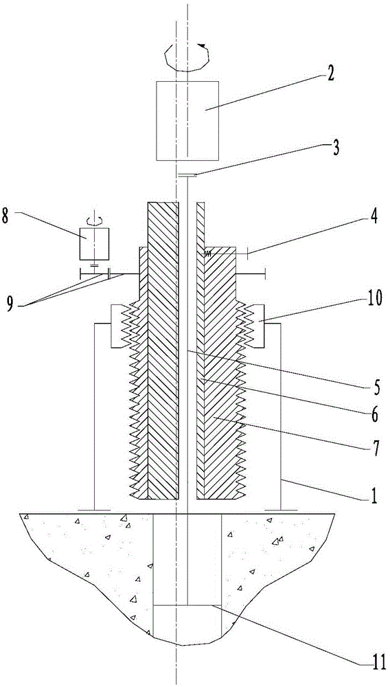 Thread-connection post-anchoring construction method and machining equipment