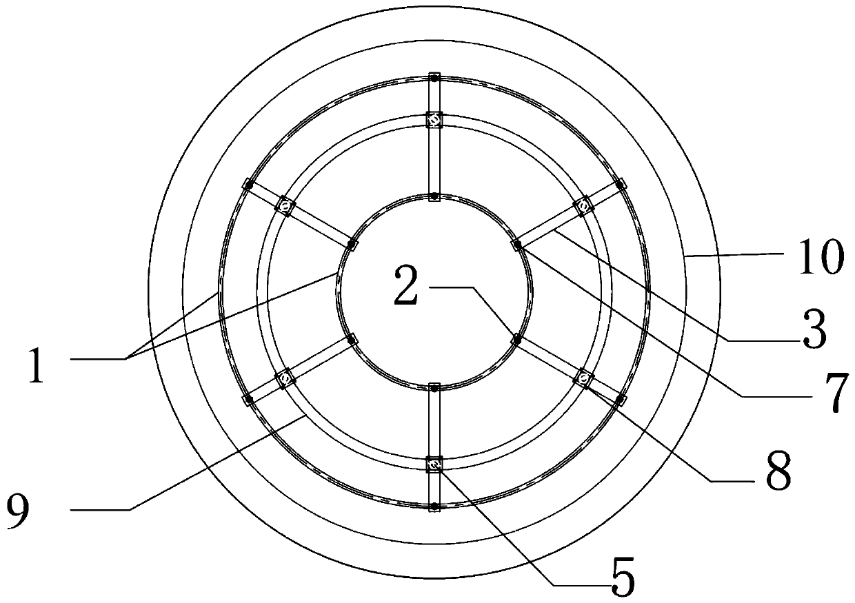 Vertical loading device for duct pieces of different sizes in counter-force well and test method