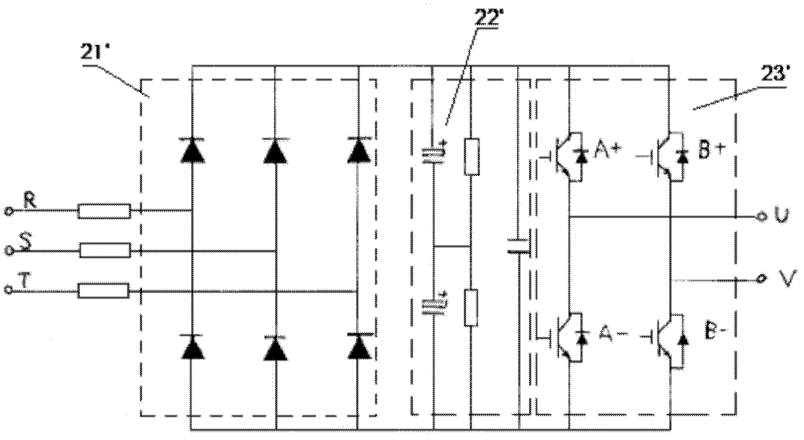 Four-quadrant three-level power unit and high-voltage inverter