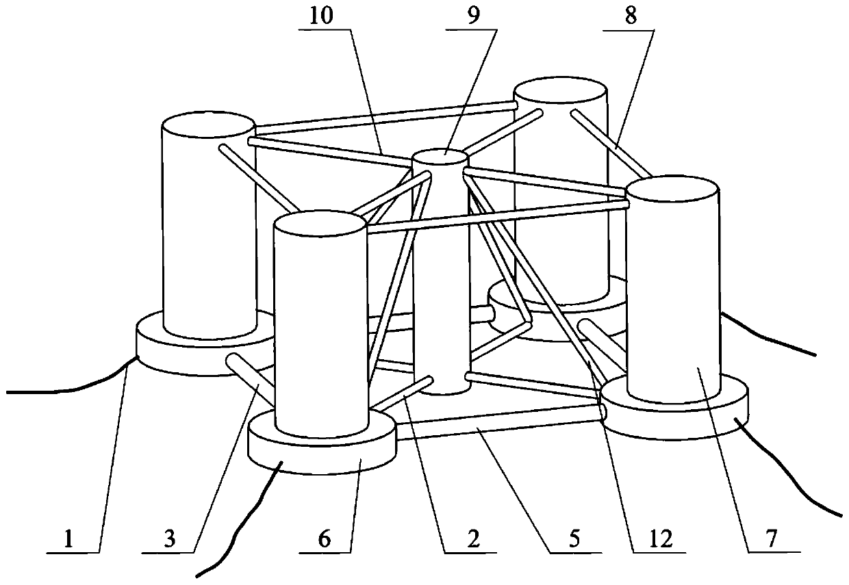 New floating wind turbine foundation platform based on tuned liquid column oscillation damper