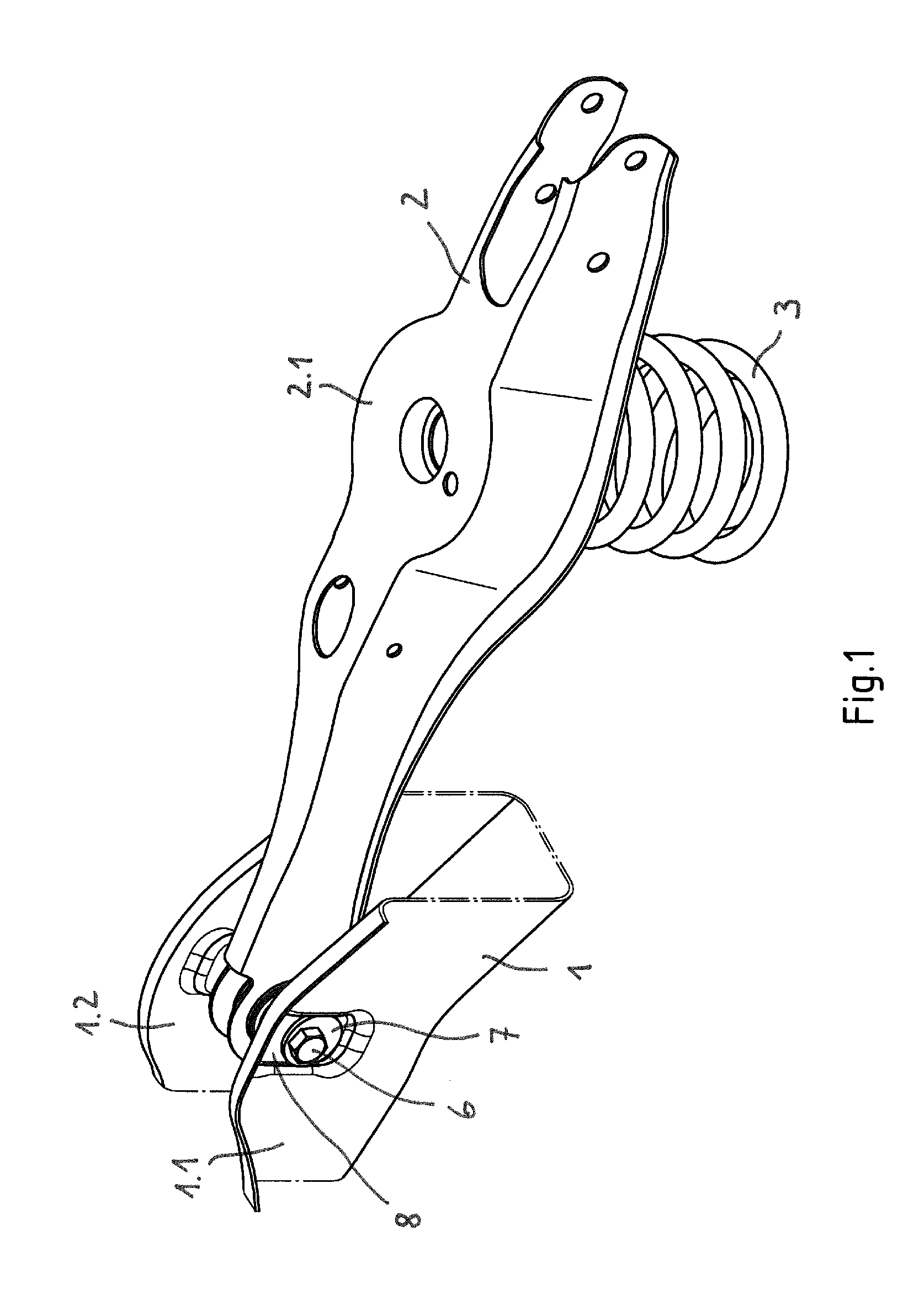 Chassis Component Comprising a Stop for an Eccentric Disc